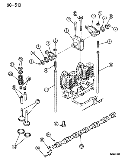 1996 Dodge Ram 3500 Camshaft & Valves Diagram 1 - Thumbnail