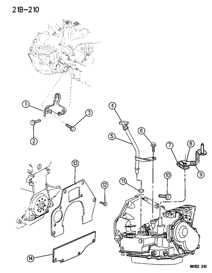 1996 Dodge Caravan Transaxle Mounting & Miscellaneous Parts Diagram 3 - Thumbnail