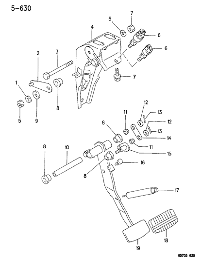 1996 Dodge Stealth Brake Pedal Diagram 3 - Thumbnail