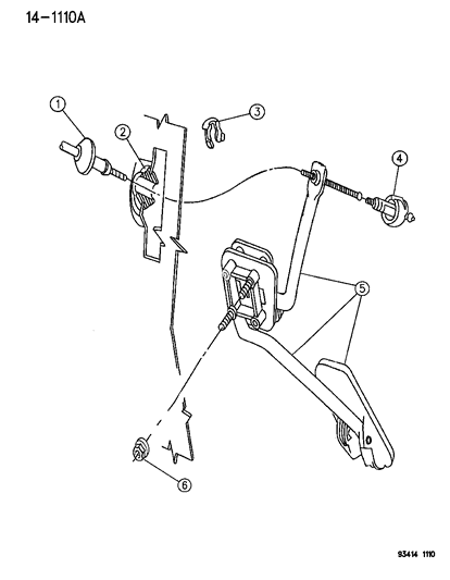 1994 Chrysler New Yorker Throttle Cable Diagram for 4592201