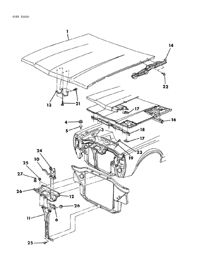 1984 Dodge Diplomat Hood Diagram