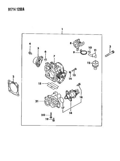 1991 Dodge Stealth O - Ring, First Idle Air Valve Diagram for MD614406