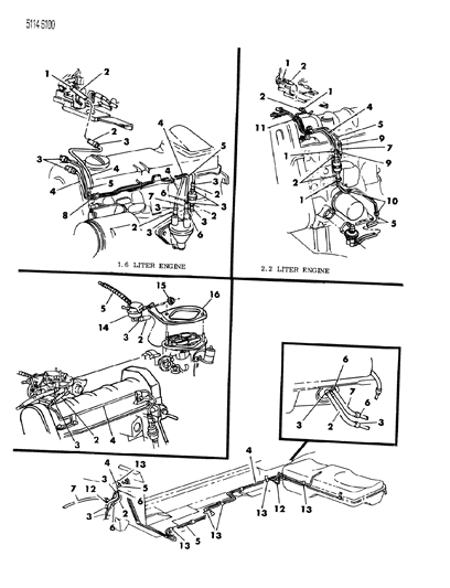 1985 Dodge Charger Reservoir, W/2.2L Engine Diagram for 4306262