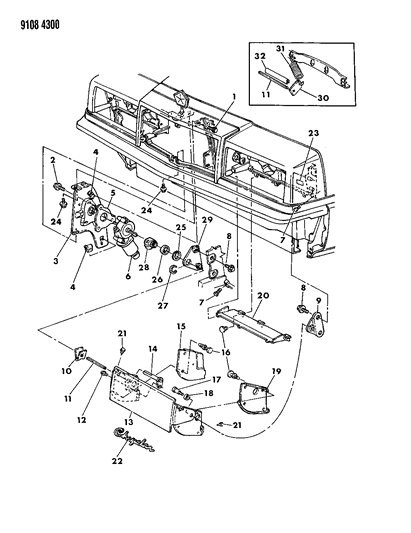 1989 Chrysler New Yorker Lamps - Front Rotating Diagram