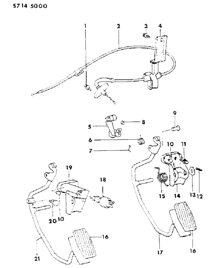 1985 Dodge Conquest Accelerator Linkage Diagram 1 - Thumbnail