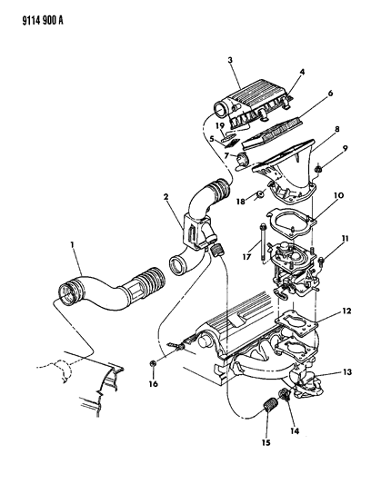 1989 Dodge Caravan Air Cleaner Diagram 1 - Thumbnail