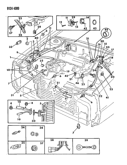 1989 Dodge Dynasty Plumbing - A/C & Heater Diagram 1 - Thumbnail