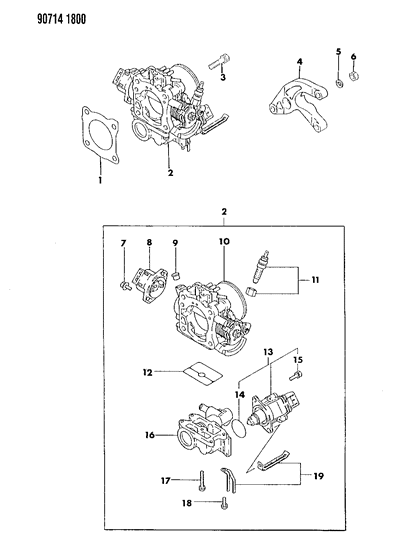 1990 Dodge Colt Throttle Position Sensor Diagram for MD614327