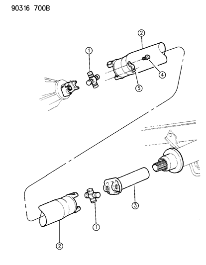 1990 Dodge D150 Shaft - Single Propeller Diagram 2 - Thumbnail