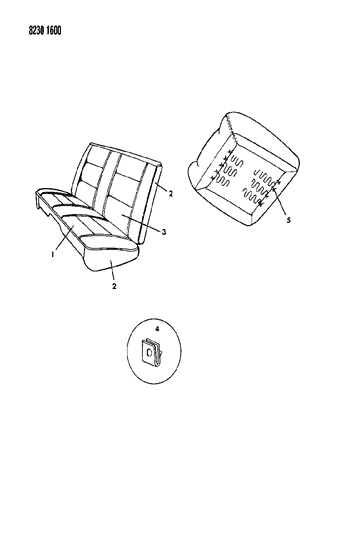 1988 Dodge Omni Rear Seat Diagram 1 - Thumbnail