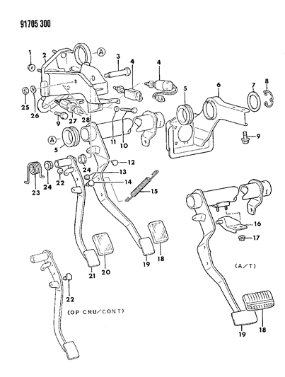 1991 Dodge Colt Brake Pedal Diagram 2 - Thumbnail