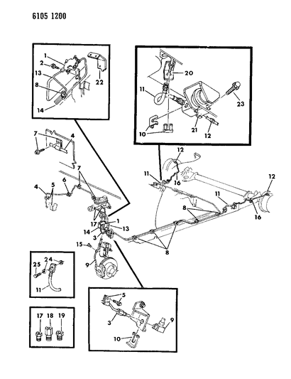 1986 Chrysler LeBaron Base Lines & Hoses, Brake Diagram