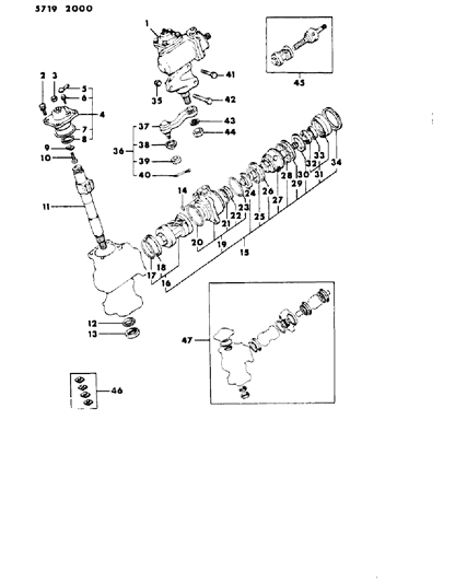 1985 Dodge Ram 50 Gear - Power Steering Diagram