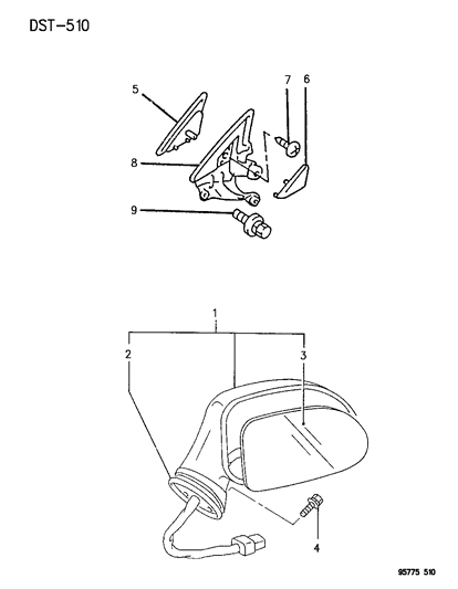 1995 Dodge Stealth Glass Diagram for MB645061