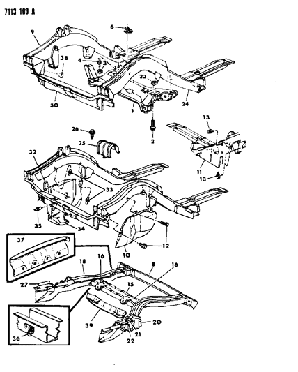 1987 Dodge Charger Rear Floor Pan Diagram for 2424864