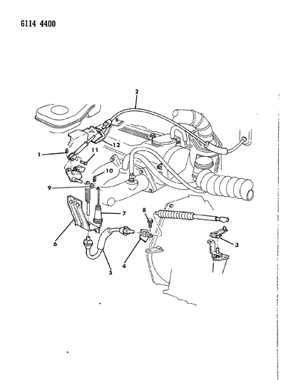 1986 Dodge Caravan Throttle Control Diagram 2 - Thumbnail