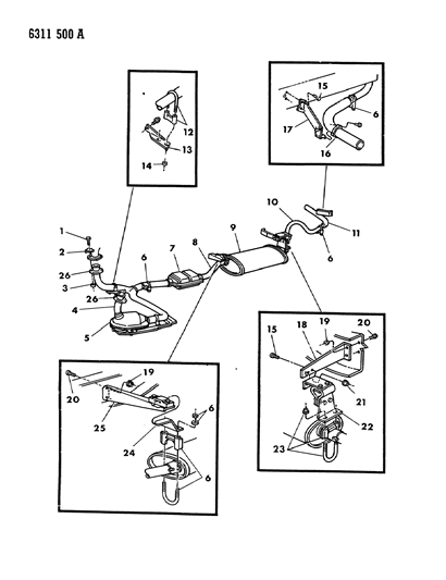 1987 Dodge D150 Exhaust System Diagram 4 - Thumbnail