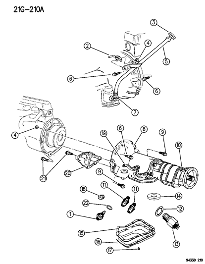 1996 Dodge Dakota Case, Transmission Diagram for 52118176