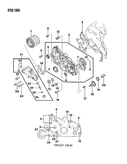 1989 Dodge Colt Oil Pump & Oil Filter Diagram 2 - Thumbnail