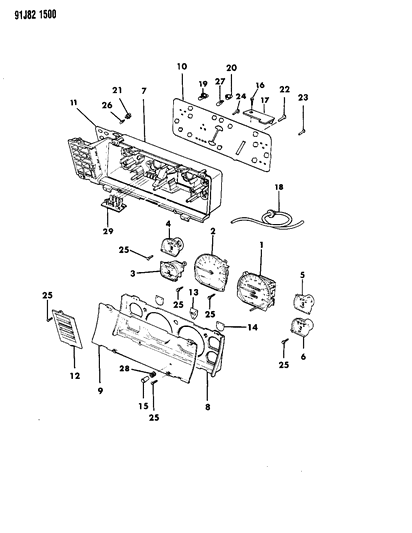 1992 Jeep Comanche Instrument Cluster Diagram 3 - Thumbnail