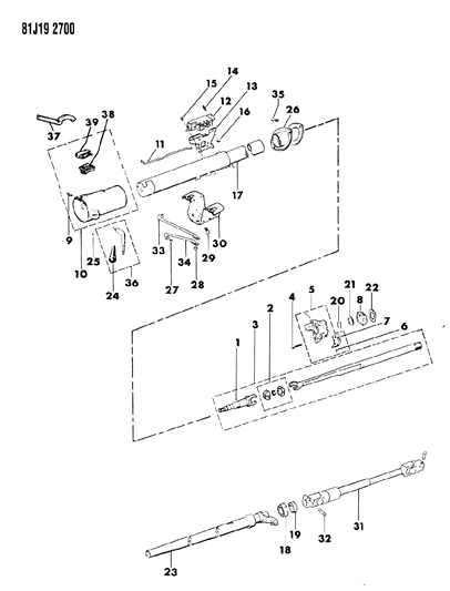 1986 Jeep Comanche Housing - Steering Column Lower Diagram 1 - Thumbnail