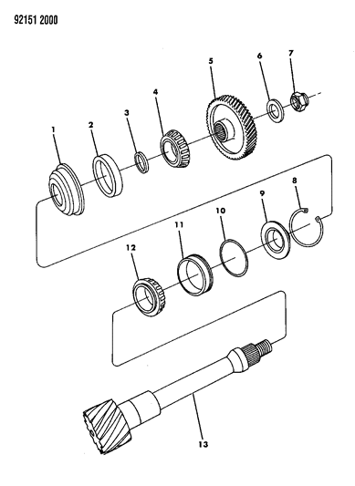 1992 Chrysler LeBaron GTC Shaft - Transfer Diagram 2 - Thumbnail