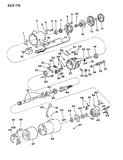 1987 Dodge Dakota Lock Cover Diagram for 4333531