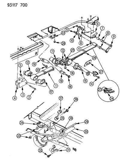 1993 Dodge Caravan Suspension - Rear Diagram 2 - Thumbnail