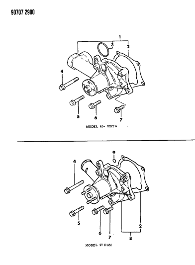 1990 Dodge Ram 50 Water Pump Diagram 1 - Thumbnail