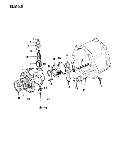 1984 Jeep Wagoneer Snap Ring, Parking Sprag Reaction Plug Diagram for J8121063