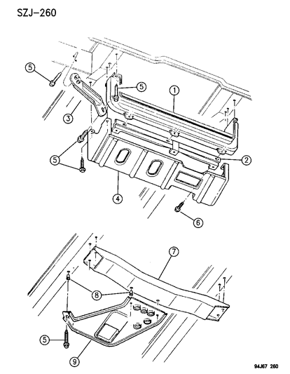 1994 Jeep Grand Cherokee Lower Support Diagram for 52058196