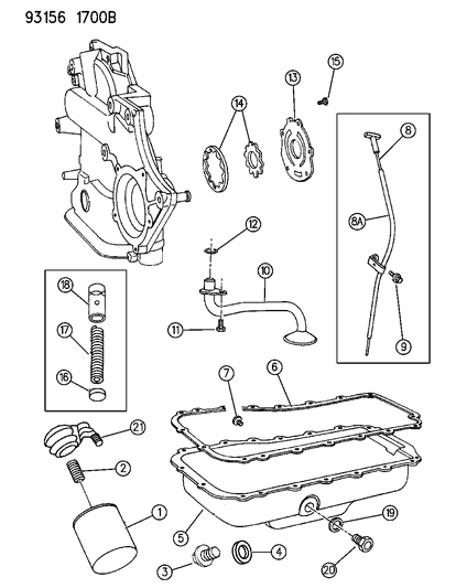 1993 Chrysler Imperial Gasket Package, Oil Pan (Includes Gasket 4448896 & Seal) Diagram for 5241062