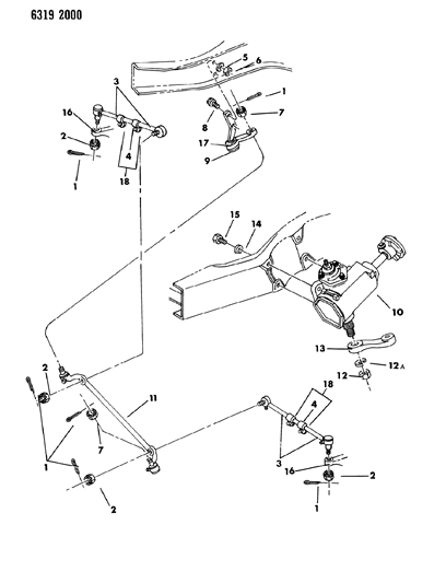 1987 Dodge D150 Gear & Linkage, Steering Diagram 1 - Thumbnail