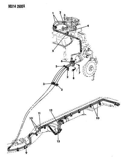 1990 Dodge Ram Wagon Fuel Lines Diagram 1 - Thumbnail