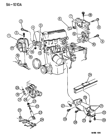 1994 Dodge Shadow Engine Mounting Diagram 2 - Thumbnail