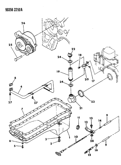 1993 Dodge D350 Bolt Hexagon Flange Head M8X1.25X25.00 Diagram for 4429860