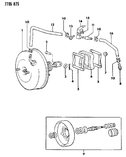 1988 Dodge Colt Booster, Power Brake Diagram 2 - Thumbnail