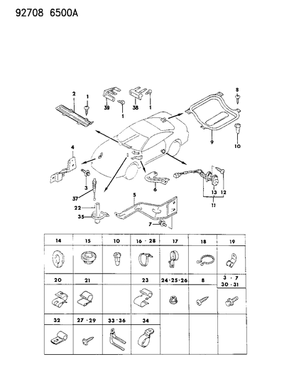 1994 Dodge Stealth Nut, Battery Wiring Diagram for MB286274