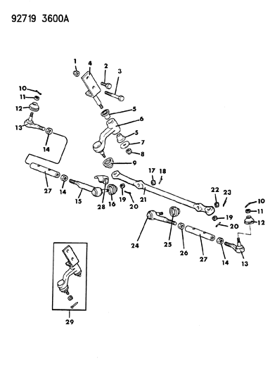 1992 Dodge Ram 50 Linkage, Steering Diagram 2 - Thumbnail