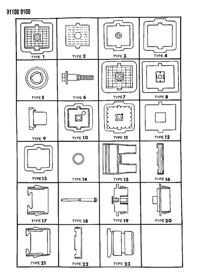 1991 Chrysler LeBaron GTC Bulkhead Connectors & Components Diagram