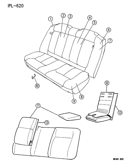 1996 Dodge Neon Rear Seat Diagram 3 - Thumbnail