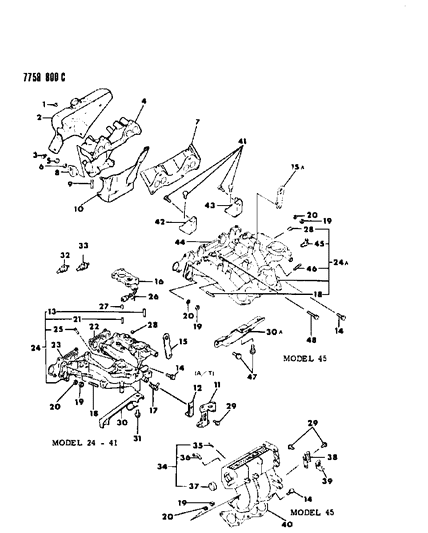1987 Chrysler Conquest Manifold - Intake & Exhaust Diagram 1 - Thumbnail