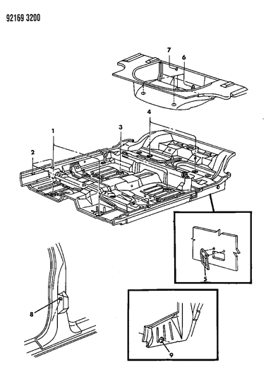 1992 Chrysler LeBaron Sedan Plugs Floor Pan And Pillar Diagram