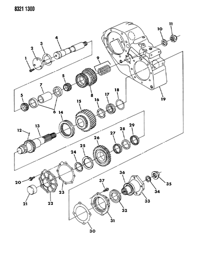 1989 Dodge W250 Snap Ring, Input Shaft Bearing, W/Manual Transmission Diagram for 2124518