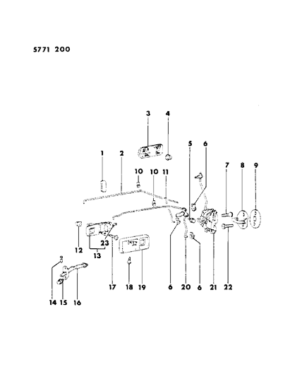 1986 Dodge Colt Door, Front Handles, Locks And Controls Diagram 1 - Thumbnail