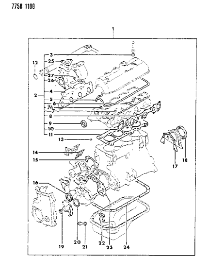 1987 Dodge Colt Engine Gasket Sets Diagram 1 - Thumbnail