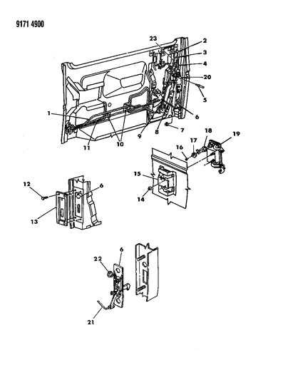 1989 Dodge Grand Caravan Linkage Assembly Diagram for 4365616