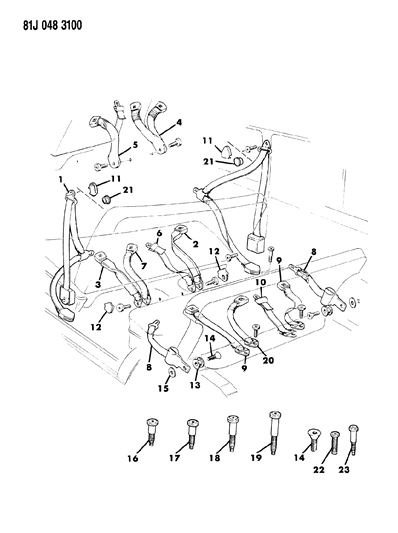 1985 Jeep Grand Wagoneer Bolt Pan Head .437-20X1.375 Diagram for J4006832