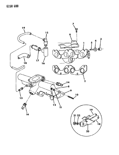 1986 Chrysler LeBaron Base Manifold - Intake & Exhaust Diagram 1 - Thumbnail