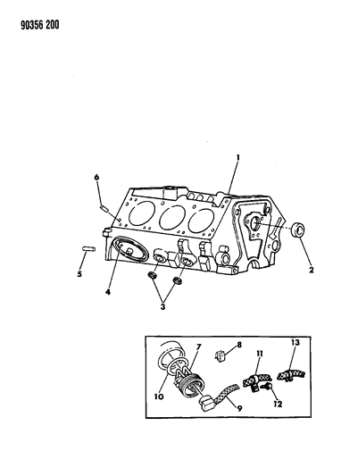 1992 Dodge D150 Cylinder Block Diagram 1 - Thumbnail